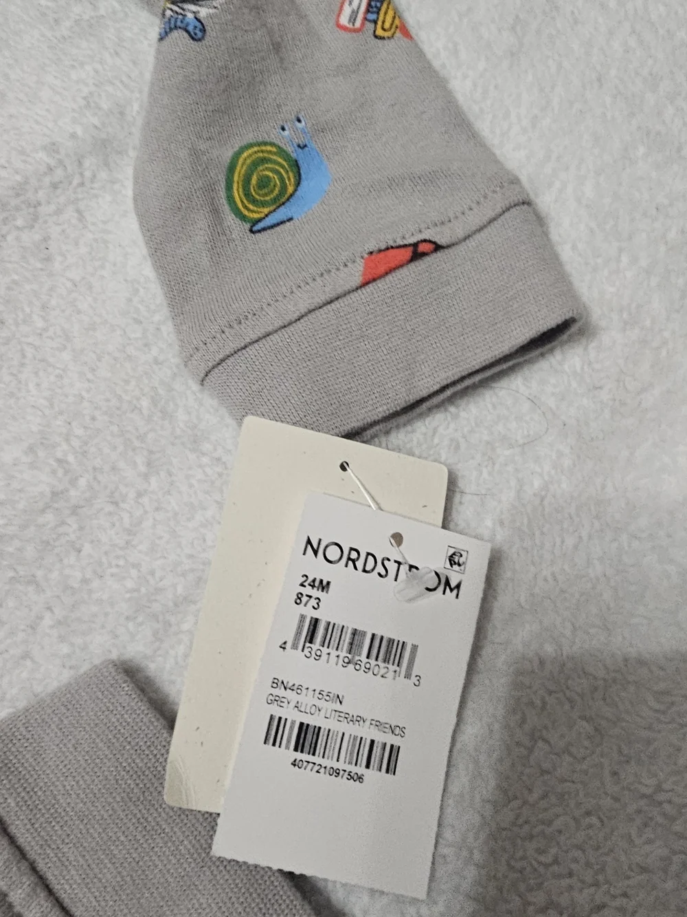 Turtle Tucker + Tate Baby Nordstrom Literary Friends Gray Romper 24 Months Nwt